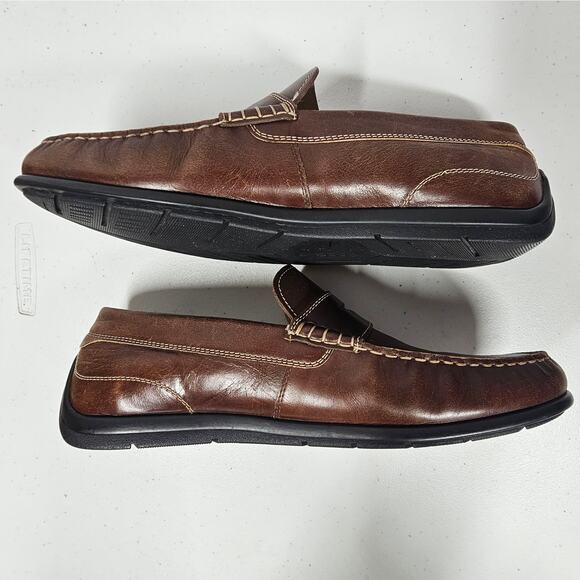 ECCO Driving Moccasin Penny Loafers Brown Leather Men's EU 47 / US 13-13.5 - Picture 3 of 8